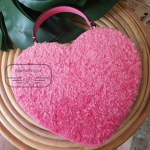 🆕 Kate Spade Love Shack Heart Fur Crossbody Pomegranate Pink